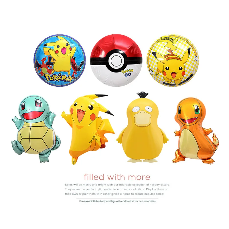 

Pokemon Party Photography Toy Aluminum Film Balloon Poke Ball Pokemon Pikachu Squirtle Peripheral Balloon Decoration