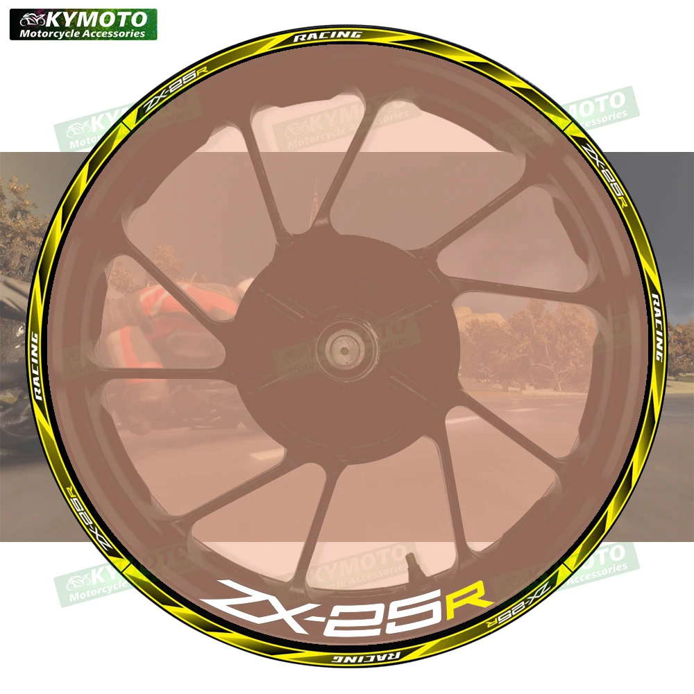 

For ZX-25R ZX25R motorcycle accessories 17 inch front and rear wheel decals fairing hub rim reflective stickers decoration