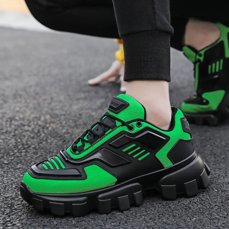 Plus Size Męskie modne trampki 2021 Styl Lekkie, oddychające męskie buty Casual Chunky Trainers Obuwie męskie