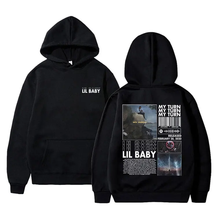 Rapper Lil Baby My Turn Graphic Hoodie Men's Hip Hop Oversized Sweatshirt Long Sleeve Men Vintage Hoodies Male Casual Streetwear