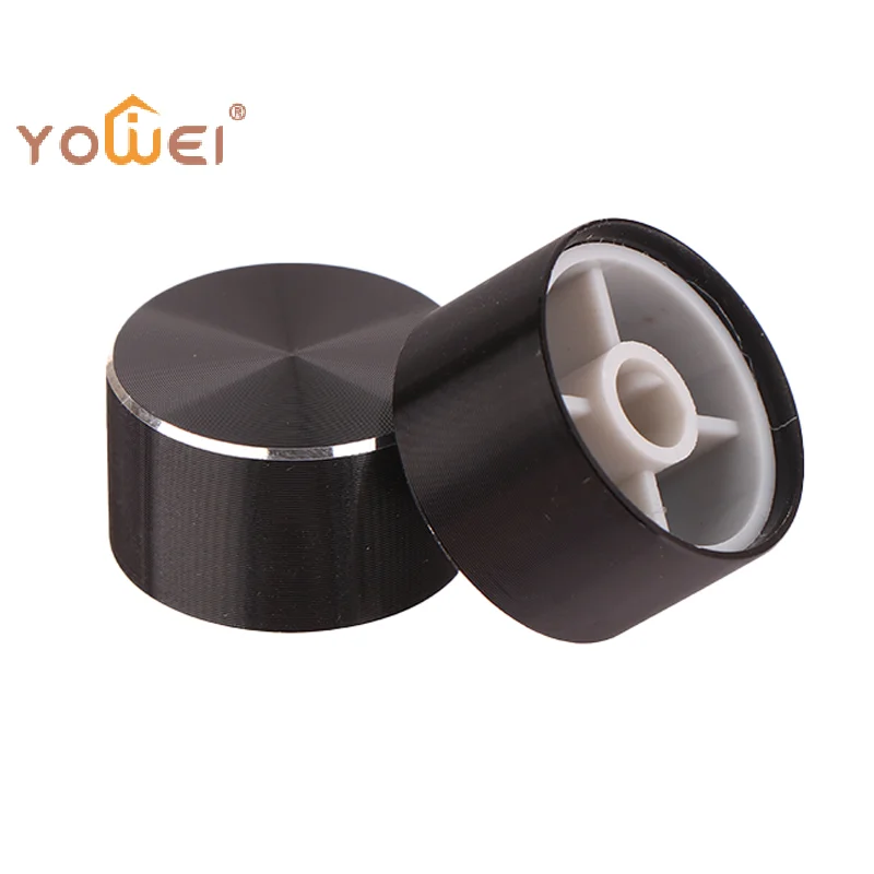 Latest 1Pcs 22x12mm 6mm D-Type Shaft Hole Potentiometer Control Knob For Volume Tone Knobs Black