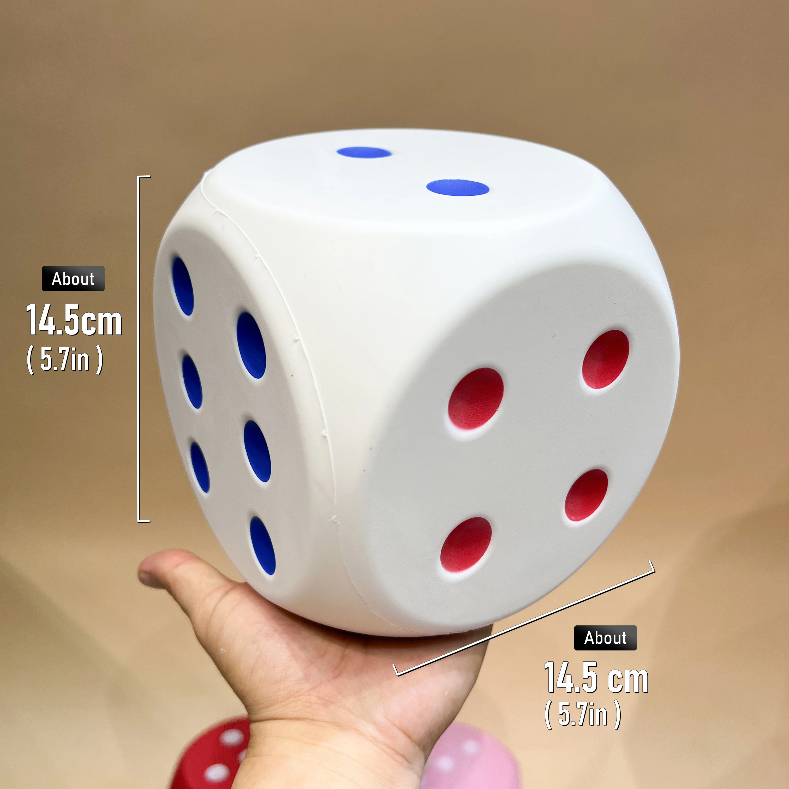 High-quality Giant PU Dice, 6-sided, Suitable for Tabletop Games and Home Decoration, Ideal Gifts for Birthdays, Christmas, 1Pc