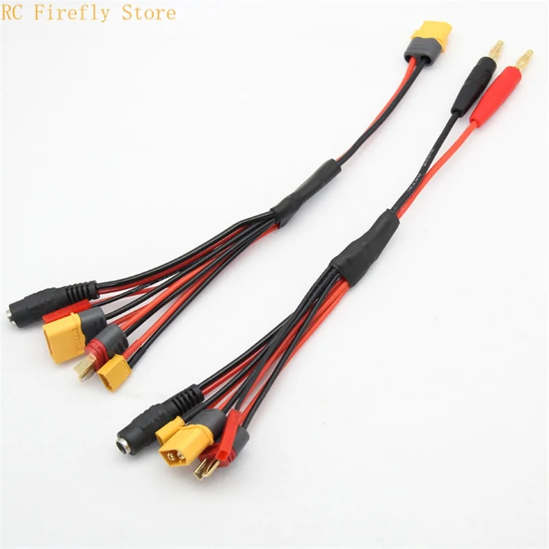 4.0mm Banana Plug to Xt60 Xt30 DC5.5 T Plug 5 in 1 Charging Adapter Cable for battery IMAX B6 ISDT charging