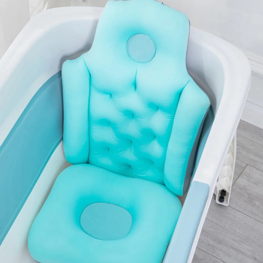 

Folding Bathtub Seat Cushion Non-Slip Bath Support Lightweight Portable Shower Chair Snap Design Pillow Backrest