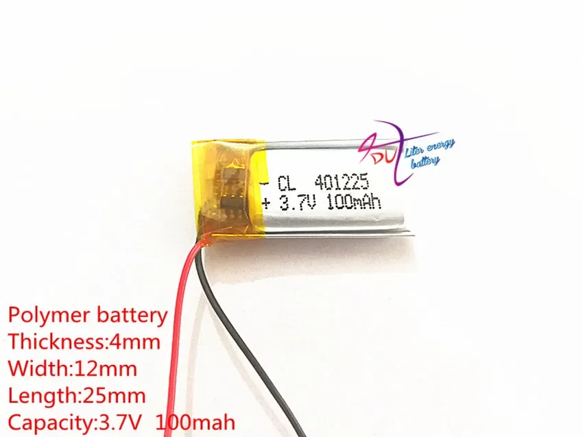 Liter energy battery polymer battery 401225 3.7V 100mAh 351225 361225 401025 Bluetooth headset steelmate genuine small toys