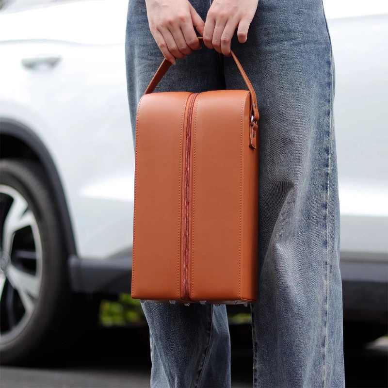 

Stylish Gift Bag, Double Bottle Zipper Tote, Vintage Style Carrying Bag, Elegant Box for Red