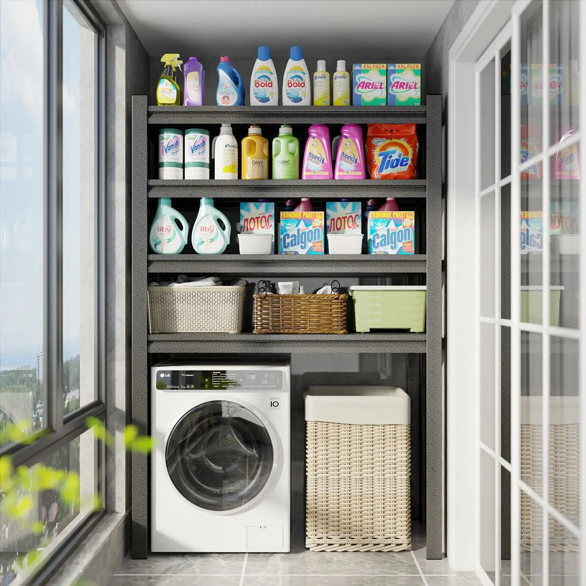 

Усиленная полка-органайзер для стиральной машины, туалетных принадлежностей и кухонной утвари без бренда (регистрированная торговая марка)