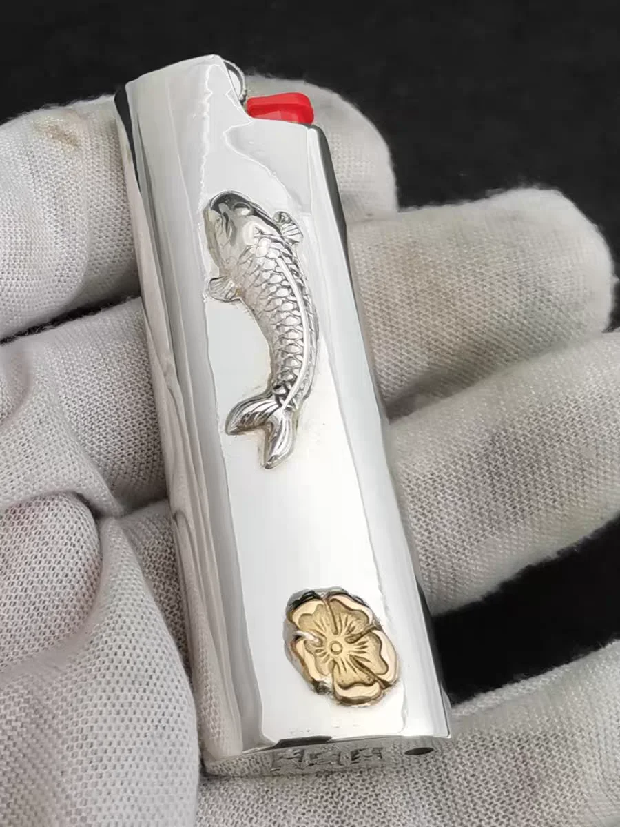 1PC 925Silver Handmade inlay Lighter Case Cover Fits Bic J3 J5 Lighter Case Cover Shell   High-End Giftll