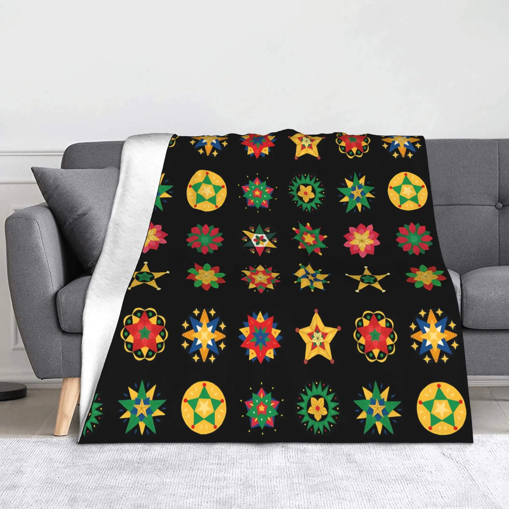 Philippine Christmas Parol Knitted Blankets Flannel  Lightweight Throw Blanket for Bed Bedroom Quilt