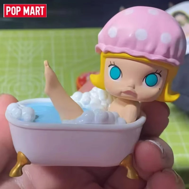 صندوق أعمى أصلي من POPMART MOLLY's One Day Jasmine حمام فقاعي مخفي لهدايا أعياد ميلاد الفتيات وعيد الميلاد
