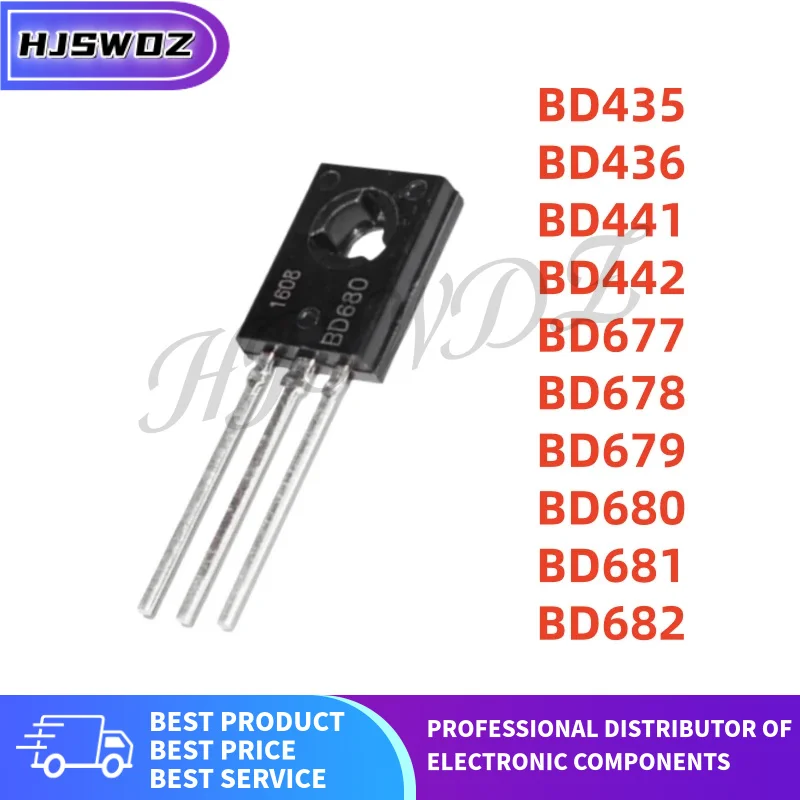 10Piece TO-126 BD679 BD677 BD682 BD435 BD680 BD436 BD678 BD441 BD442 BD681 Power transistor NEW In Stock