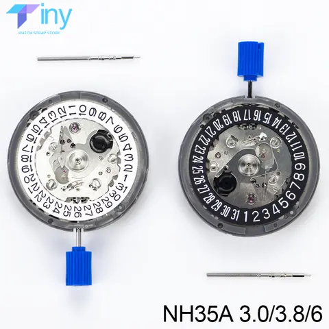 Japanese NH35A Precision Mechanical Movement NH35 At3 At3.8 At6 Date wheel 24 Jewels Automatic Self-winding High Accuracy Movt