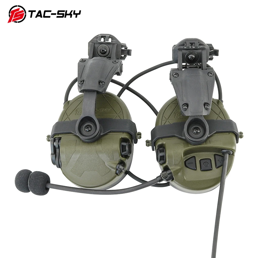 TAC-303 Tactical Silicone Headset with ARC Rail Adapter Shooting Ear & Hearing Protection Walkie Talkie & Helmet Compatible