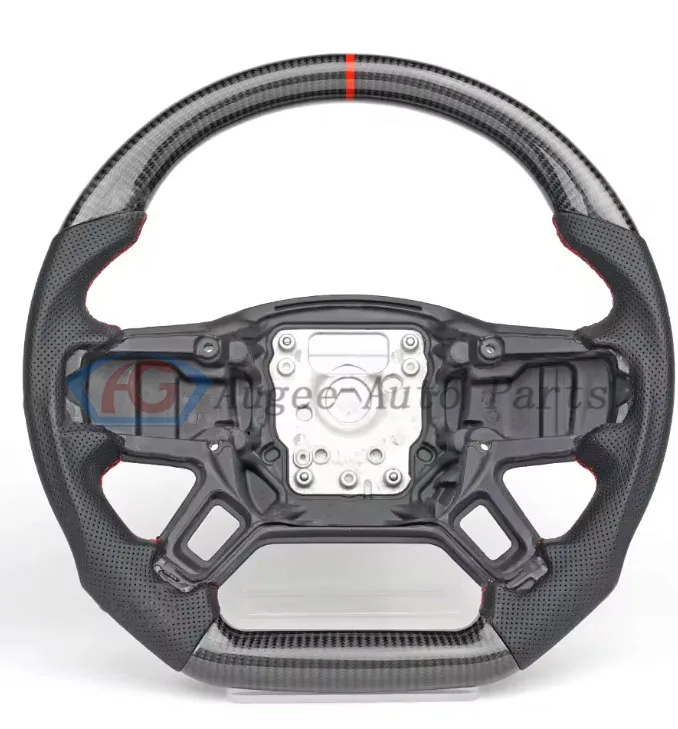 Customizable Designed Steering Wheel For New Defender 90 110 130 2020+ With Leather Carbon Fiber Mahogany LED Display