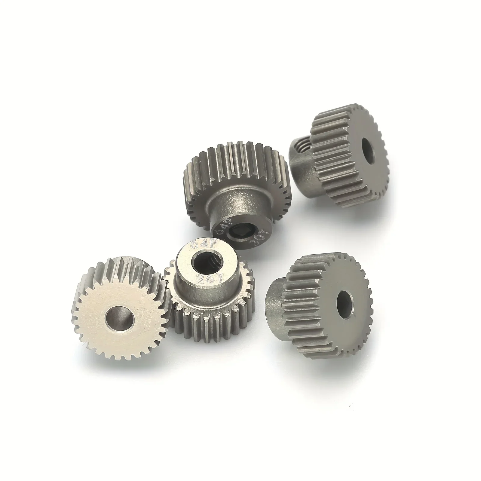 5 Pcs 64P Hardened 7075 Aluminum Motor Pinion Gear, Multiple Teeth Options for 1/10 RC Flat Chassis Car