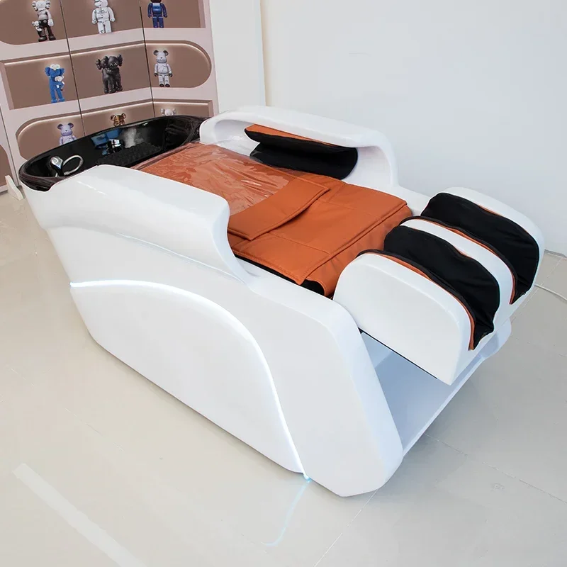 

WWHair Salon Интеллектуальная электрическая массажная кровать для шампуня Автоматический шампунь и массажная встроенная кровать