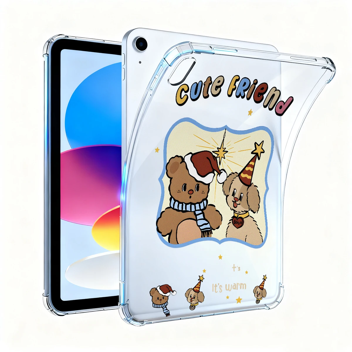 Teddy Bear Silicone For Samsung Tab S10 FE S6 Lite A9 A11 A8 S7 Plus 12.4 Inch S9 S9 FE S10 Plus X207 Tablet Cover Transparent