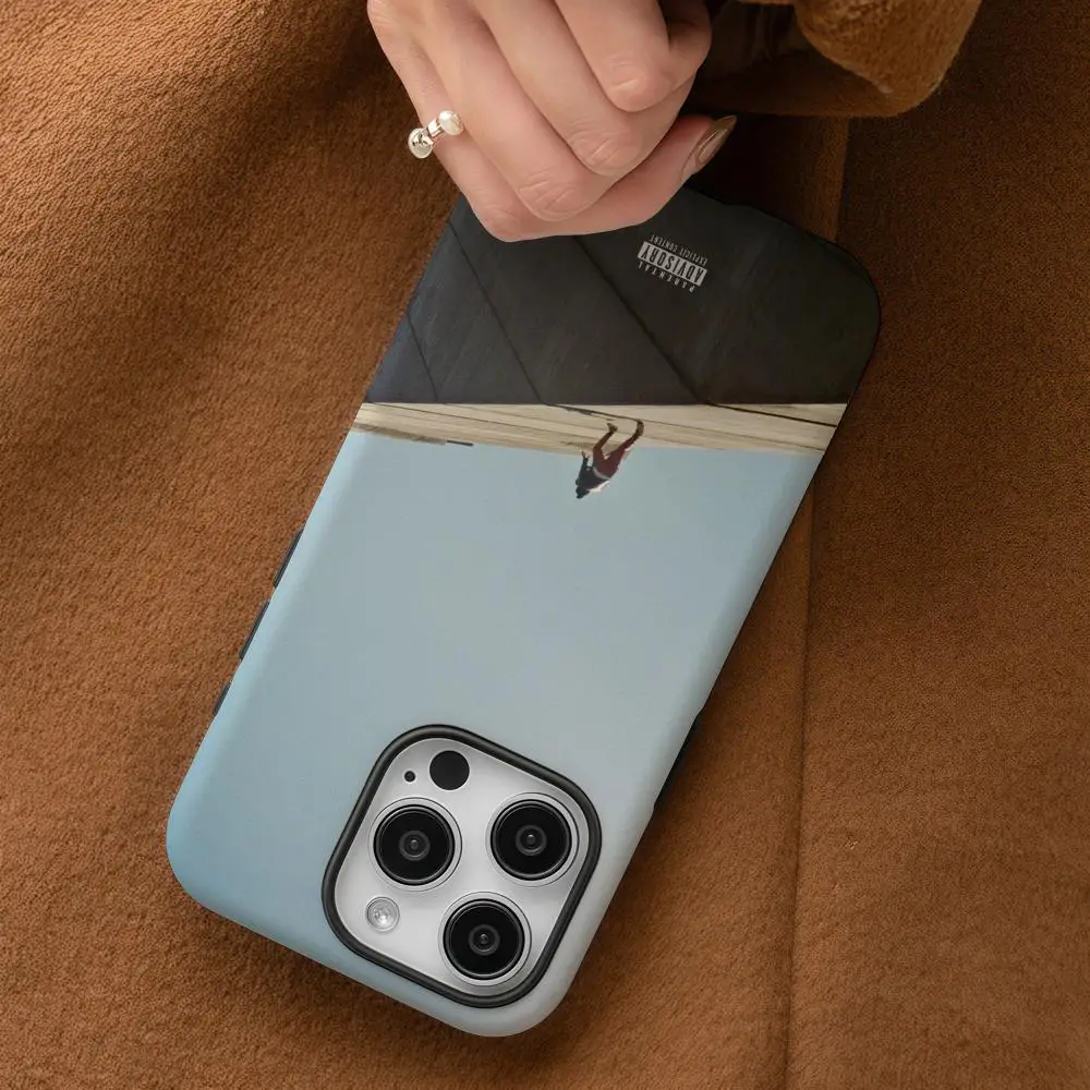 ダニエル・シーザー iPhone 17 16 15 14 13 12 Pro Max Plus用 光沢HD二層液体バックフィルムハードシェルケース