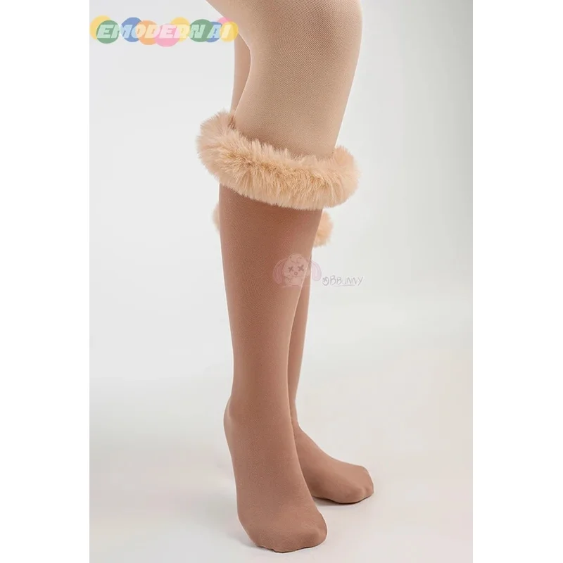 Anime Eevee Cosplay Costume Women Sexy Flannel Hooded Bodysuit Socks Suit Bunny Girl Cute Cartoon Plush Pajamas Jumpsuit Uniform