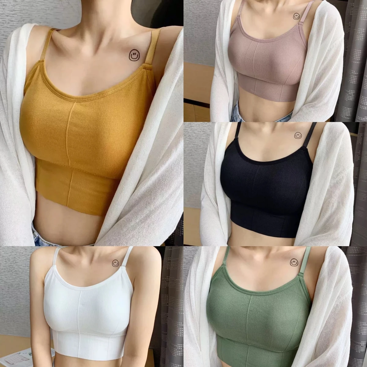 2 pcs women solid-color back-supporting bra with padded cups, adjustable shoulder straps for a smooth and seamless coverage