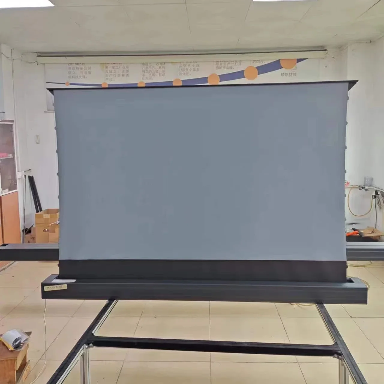 

120 inch Electric Motorized Floor Rising Tab Tension Pull up Projector Screen