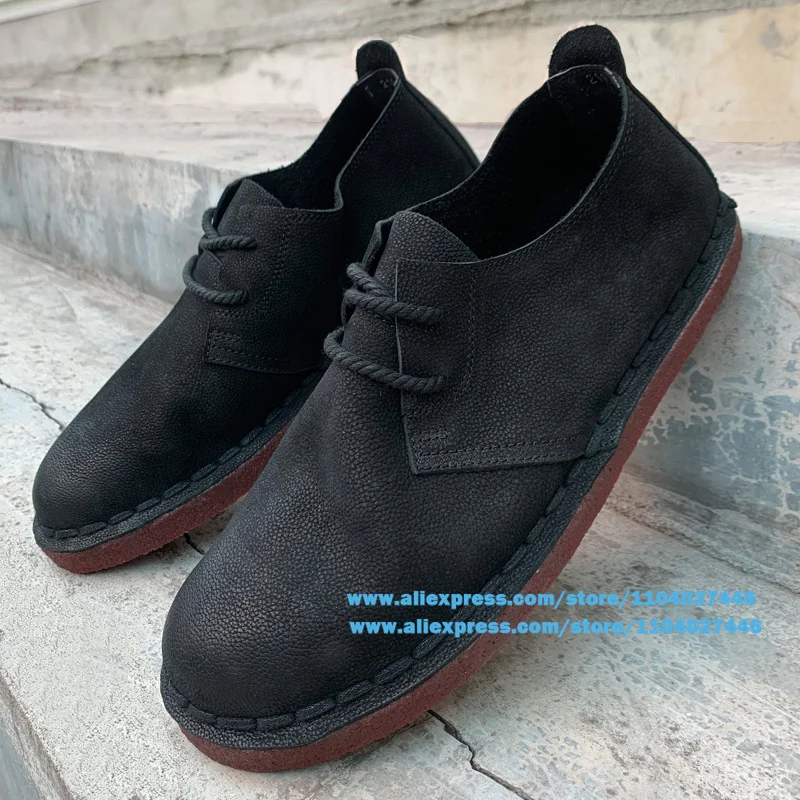 

Black Leather Soft-Soled Men Shoes Cowhide Men's Leather Shoes Soft Soled Single Shoes Vintage Handmade Casual Flat Men's Shoes