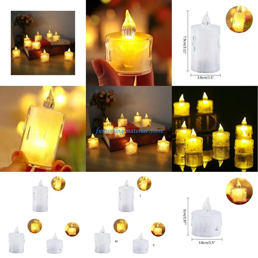 Y5GD الشموع عديمة اللهب شكل دائري شموع إضاءة LED شموع تيلايت رومانسية أضواء ليلية تعمل بالبطارية لتزيين الحفلات #1