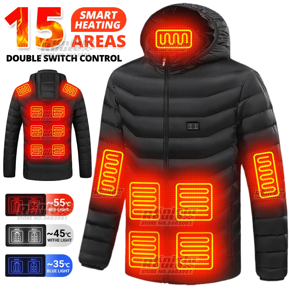 15Areas Heating Jackets USB Heating Jacket men's Women's Snowboard jackets Warm Ski Heating Jackets Camping Fishing New Outdoor