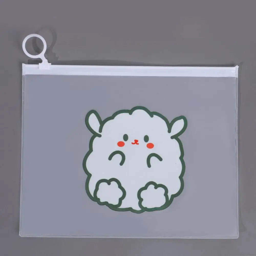 INS Waterproof Zipper Bag Plastic Large-Capacity Stationery Bag Semitransparent Pen Bag Gift