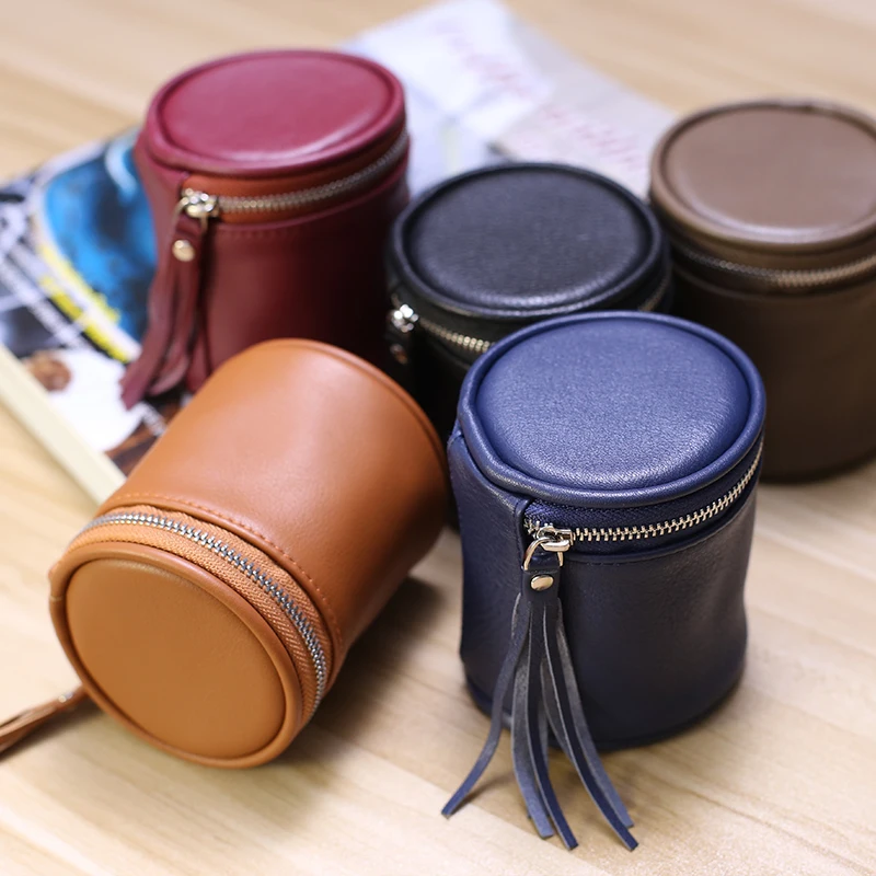 Leather Mini Zero Wallet Portable Mouth Red Envelope Earphone Bucket Bag Fashion Coin Storage Women\'s Bag Cosmetic Storage