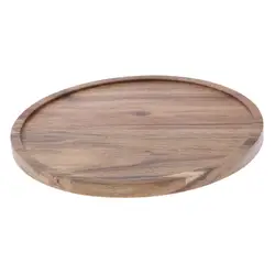 Rotating Wooden Serving Tray Dinner Plate Fruit Bowl Dessert Cart Cake Plate