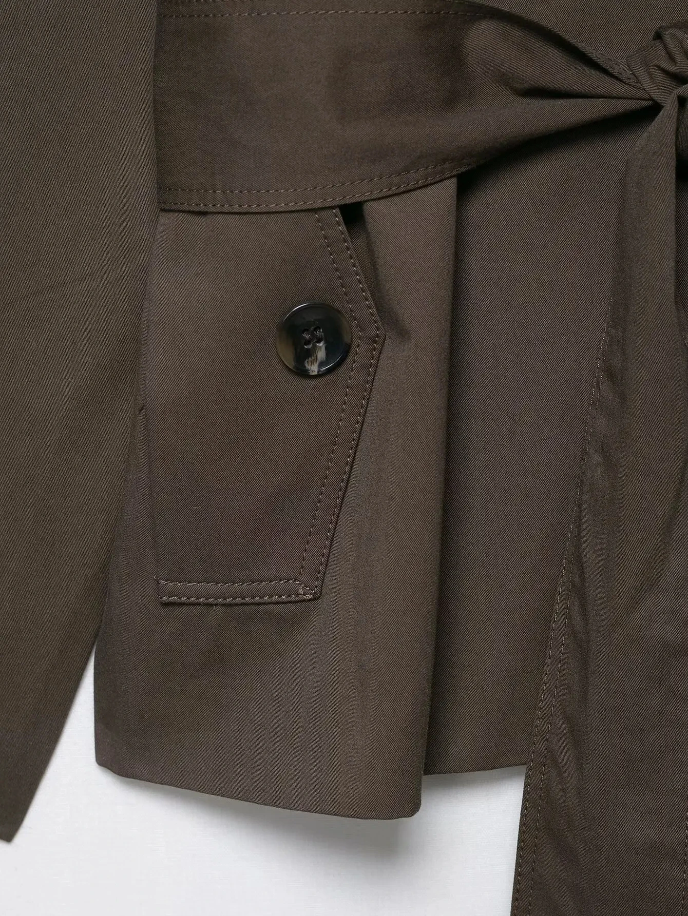 HH Female Autumn Chic Jackets Solid Turn-Down Collar Lace-Up Decoration Single-Breasted Women Fashion Long Sleeves Coats