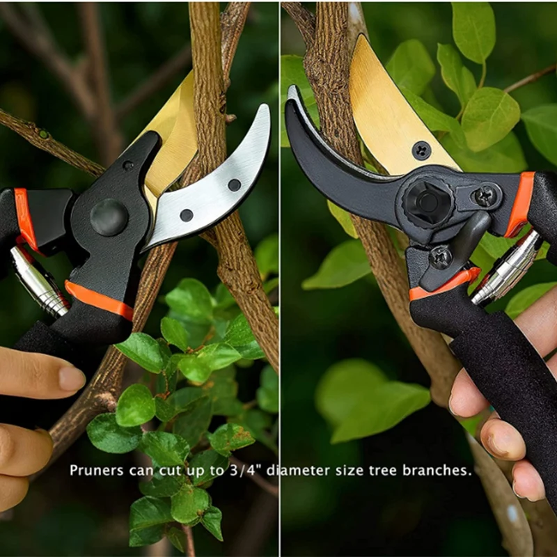 Pruning Scissors Absorbing Design Plant Cutter With Soft Grip Handle Pad And Shock