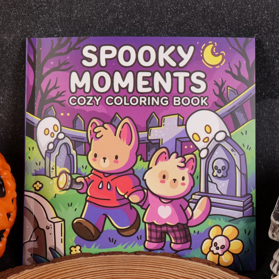 

Жуткие моменты: том. Двухцветная книжка-раскраска для взрослых и подростков с милыми жуткими существами в уютных моментых для релаксации