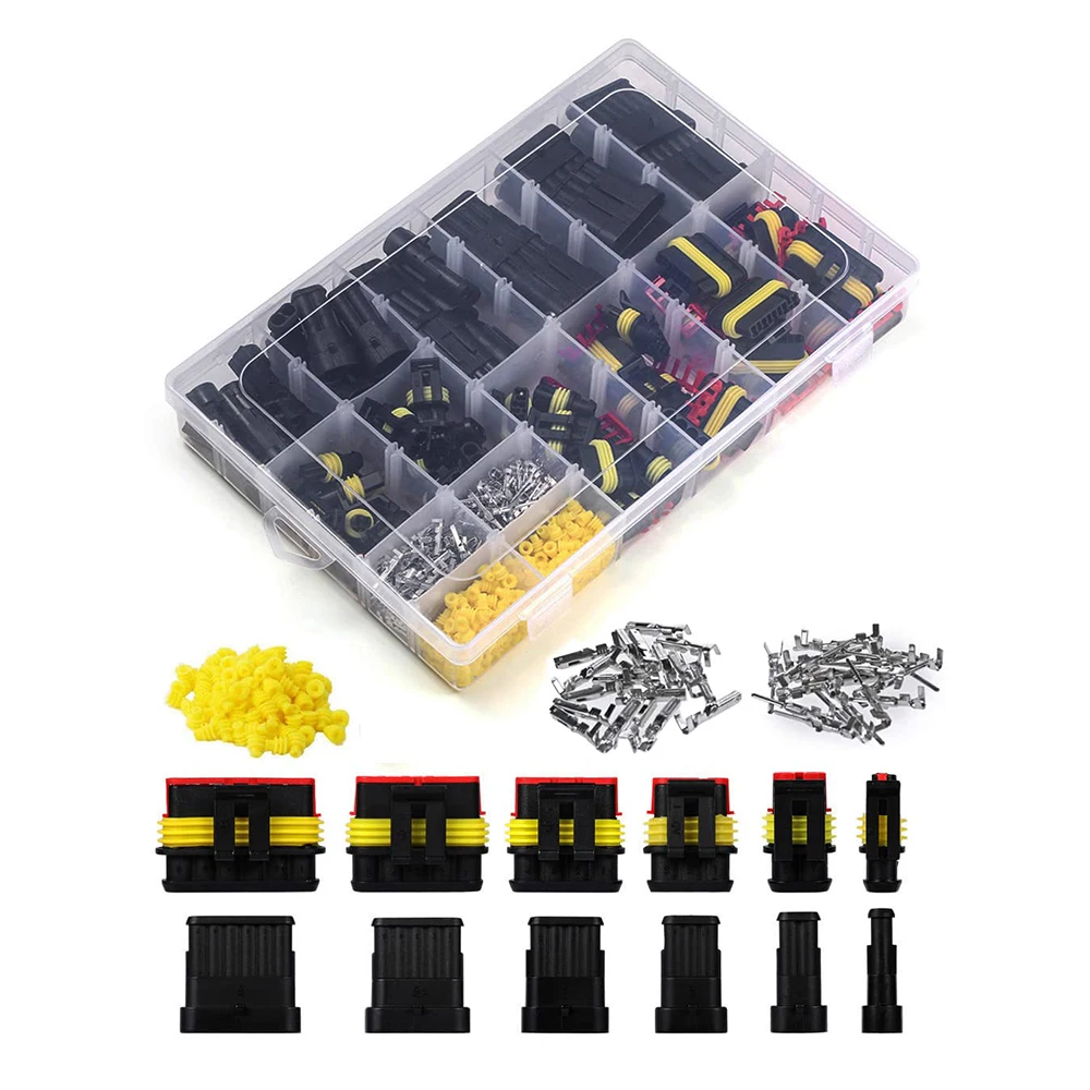 808-teiliges Wasserdichtes Automobil-Elektrosteckverbinder-Set 50 Sätze Kabelverbinder-Stecker-Kit 1/2/3/4/5/6 Pin Steckverbinder-Set – Detail 2