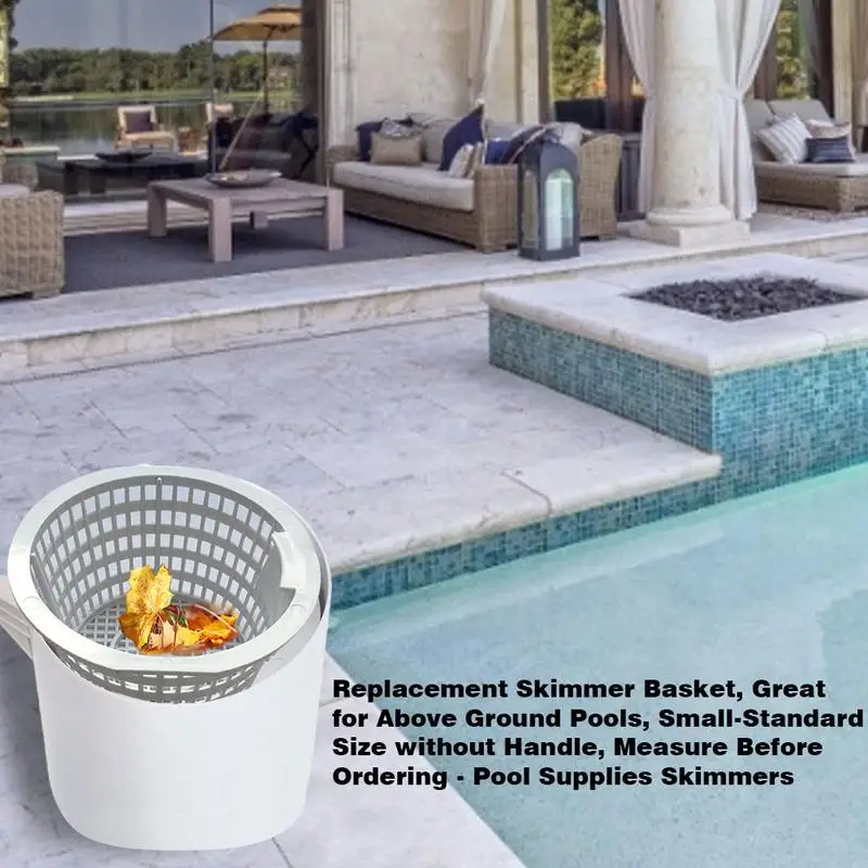 Cesta de Skimmer de piscina para piscinas en el suelo, cesta de Skimmer de repuesto con asa, suministros para piscinas