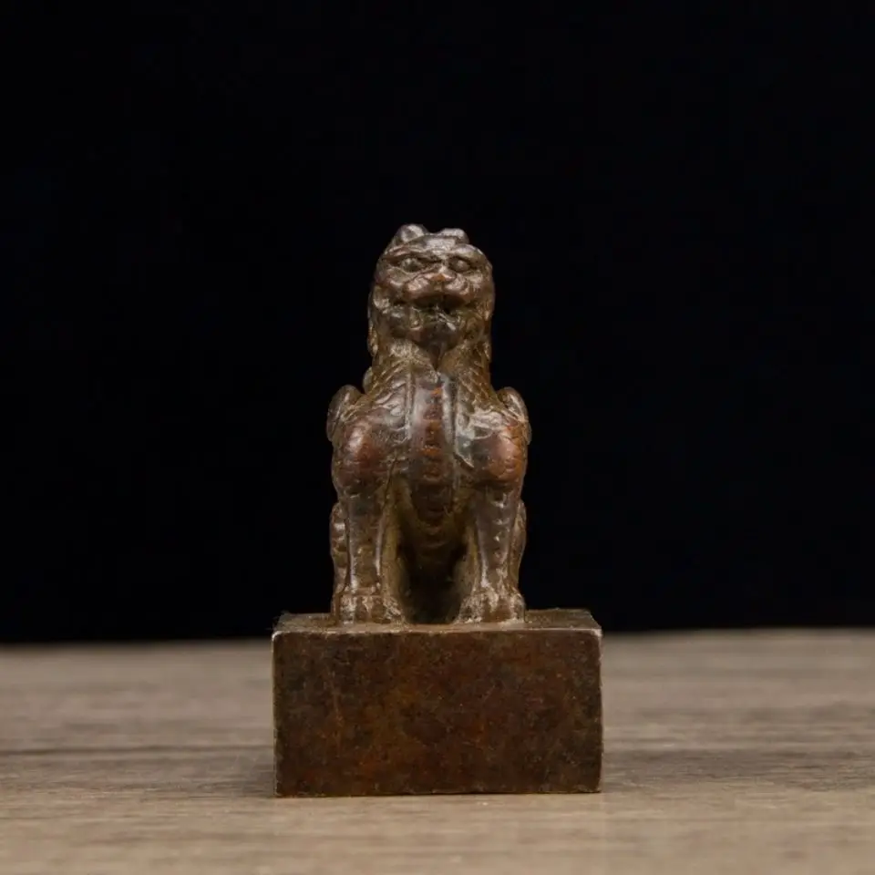 Auspicious beast Kirin seal  Statue Sculpture Figurines Home Garden Decoration Statues For House ﻿