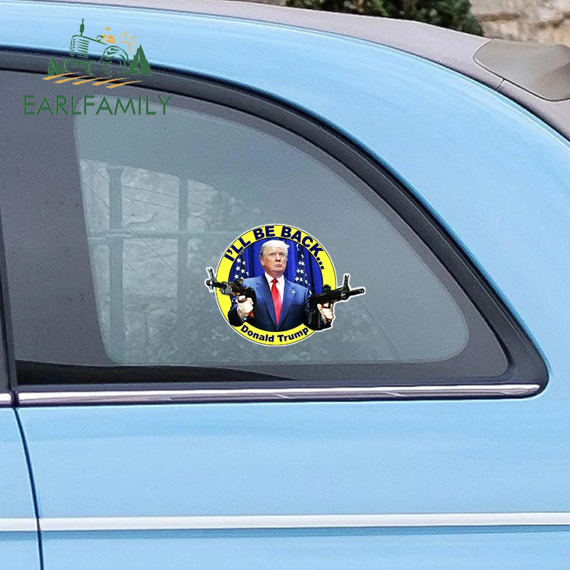 EARLFAMILY 13cm Donald Trump Trunk Creative Car Stickers Anti Trump Car Window Decal Personality Bumper Repair Custom Printing