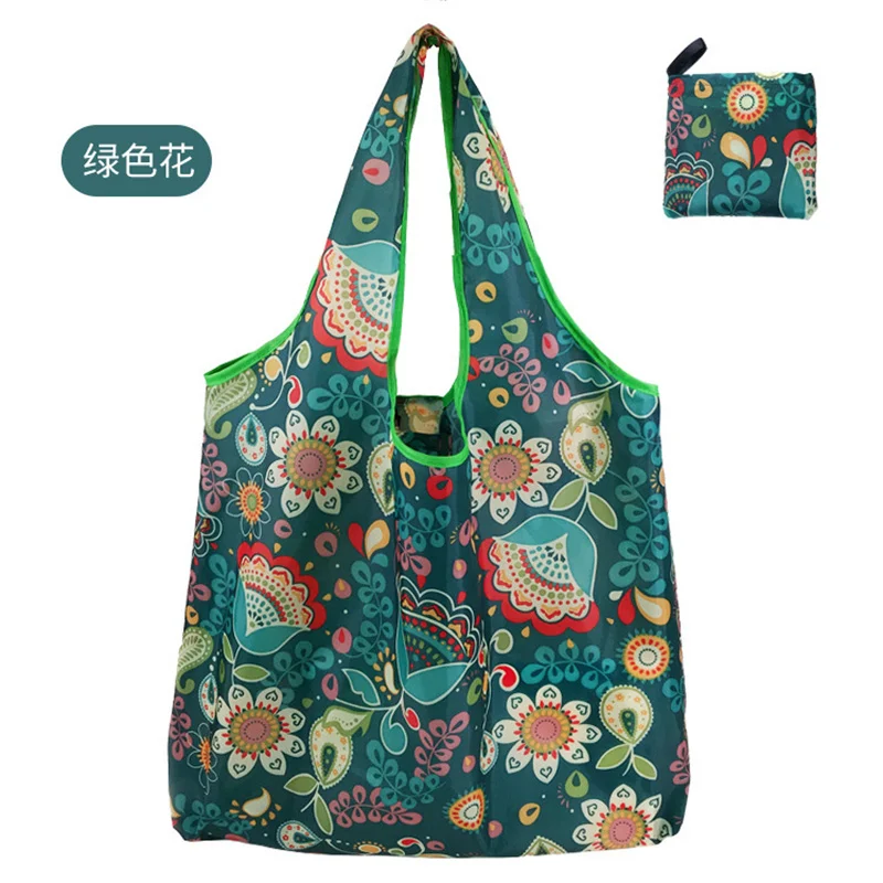 Fashion printed foldable shopping bags, environmentally friendly portable shopping bags