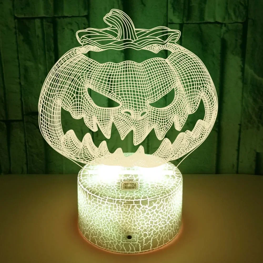 Nighdn-Lâmpada de abóbora acrílica, LED Night Light, Halloween Home, Decoração do quarto, 7 cores diferentes, Nightlight Gifts for Kids Room