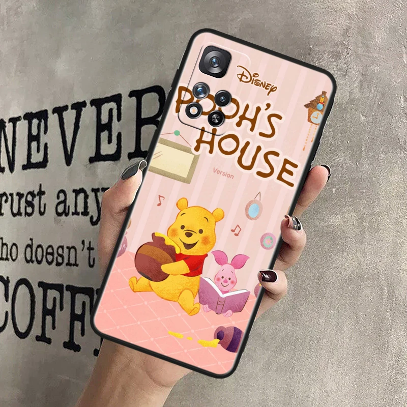 Disney Piggy Pijie For Xiaomi Redmi Note 12 11T 11E 11S 10T 10S Turbo Pro Plus Max Lite Black Soft TPU Phone Case