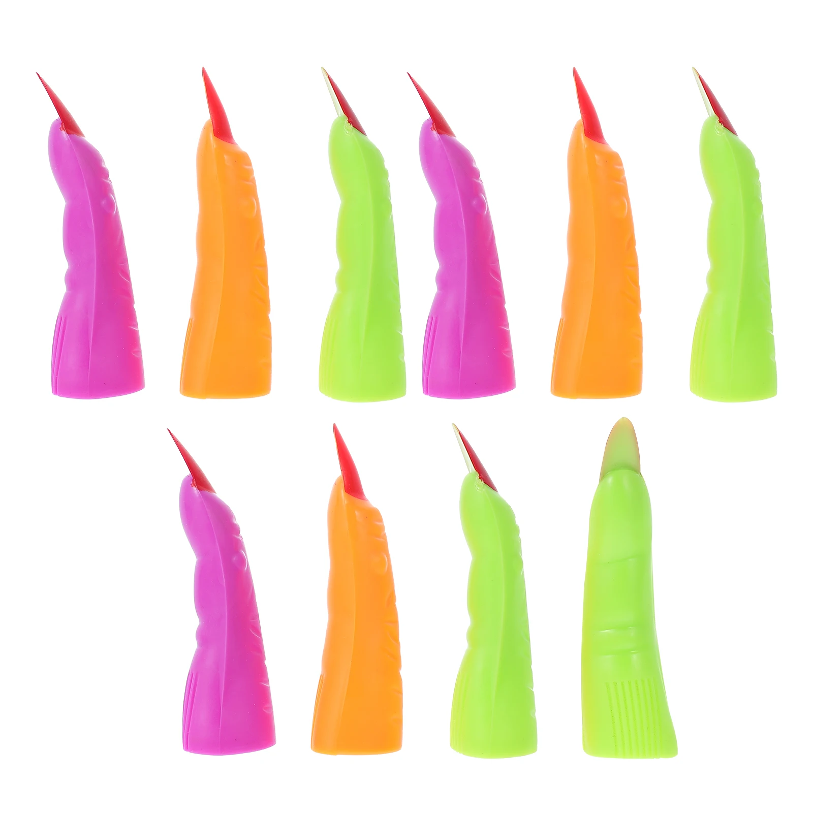 Conjunto de unhas falsas assustadoras, 20 peças, capas de dedos, suprimentos para festa de halloween, adereços de cosplay, brinquedo leve de brincadeira