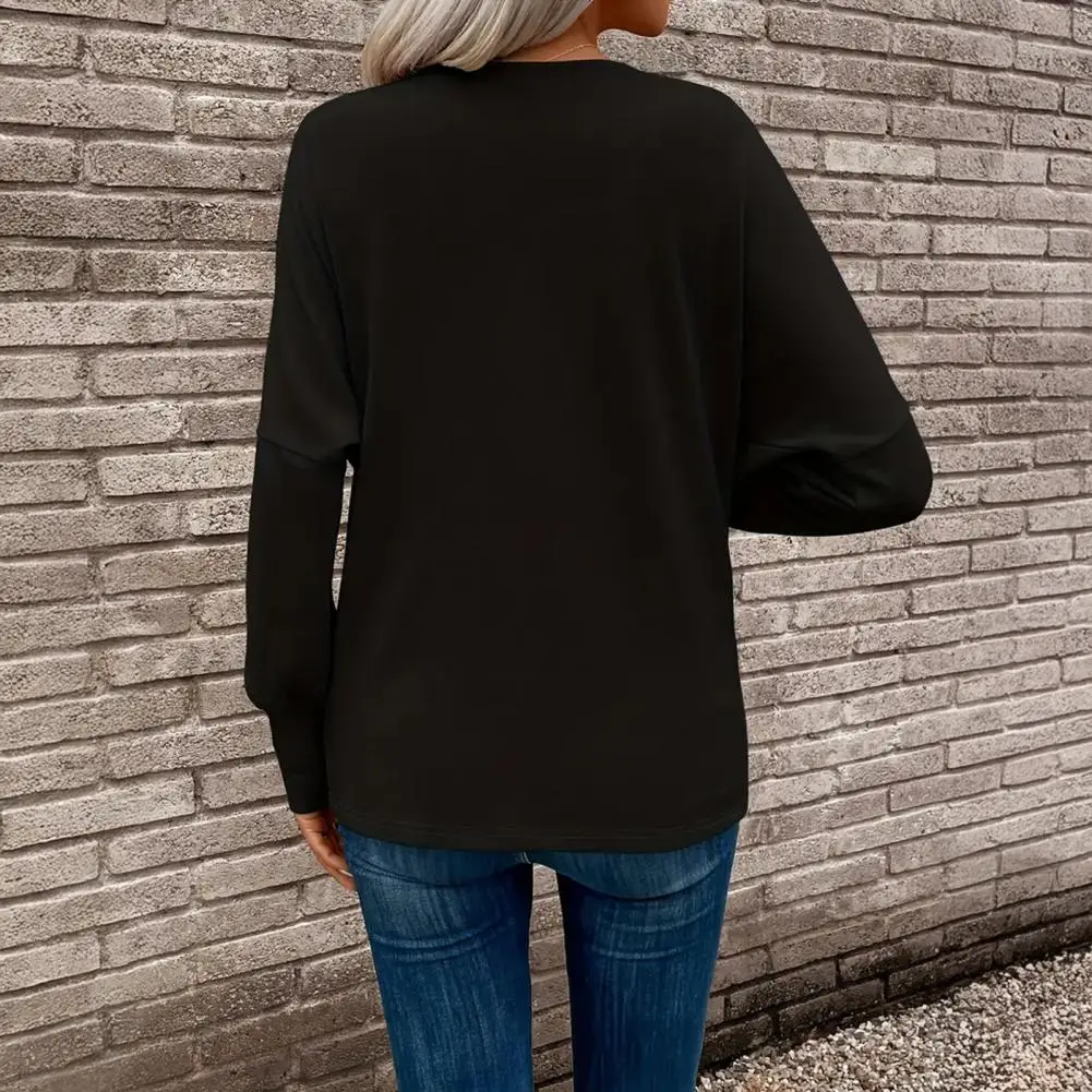 Women Blouse Regular Fit Women Tops Women’s Long Sleeve Blouse Loose Fit Mid-length Top Dressy Cowl Neck Shirt Business Tunic