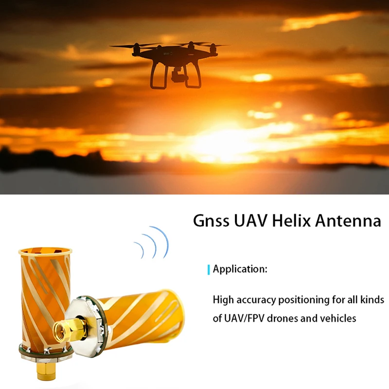 Spiral Antenna High-precision GNSS Antenna Multiband SMA Connector GPS GNSS Active Helix Antenna