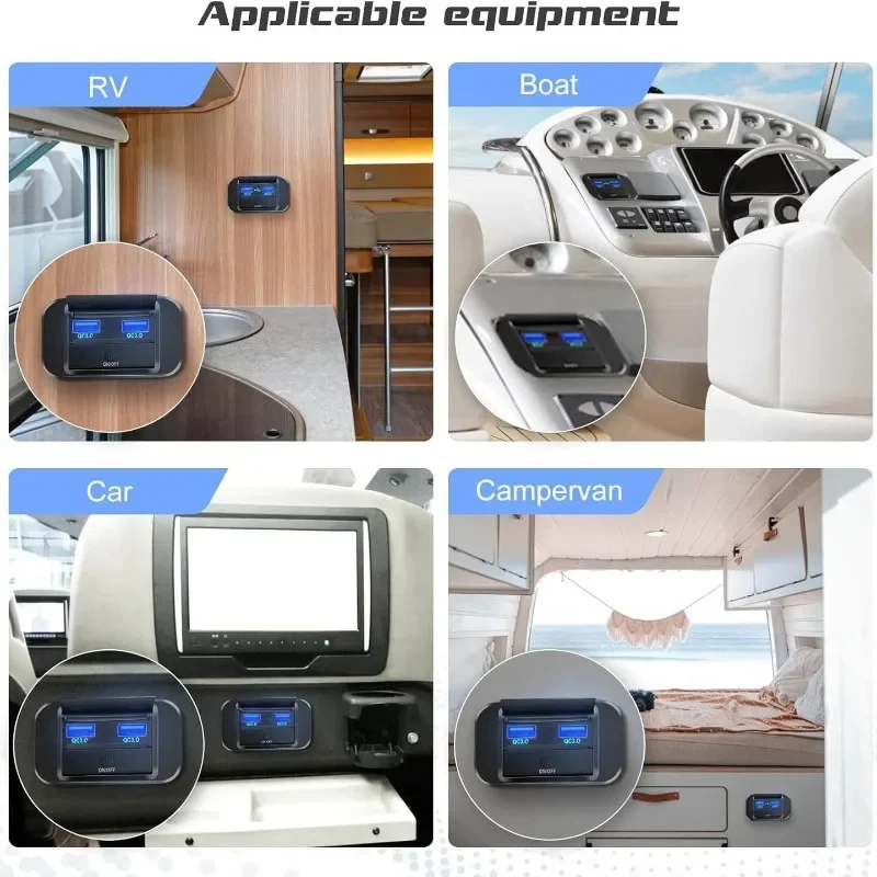 شاحن حافلة USB مزدوج، شاحن سريع شديد التحمل للمدرب والمركبات الترفيهية #2