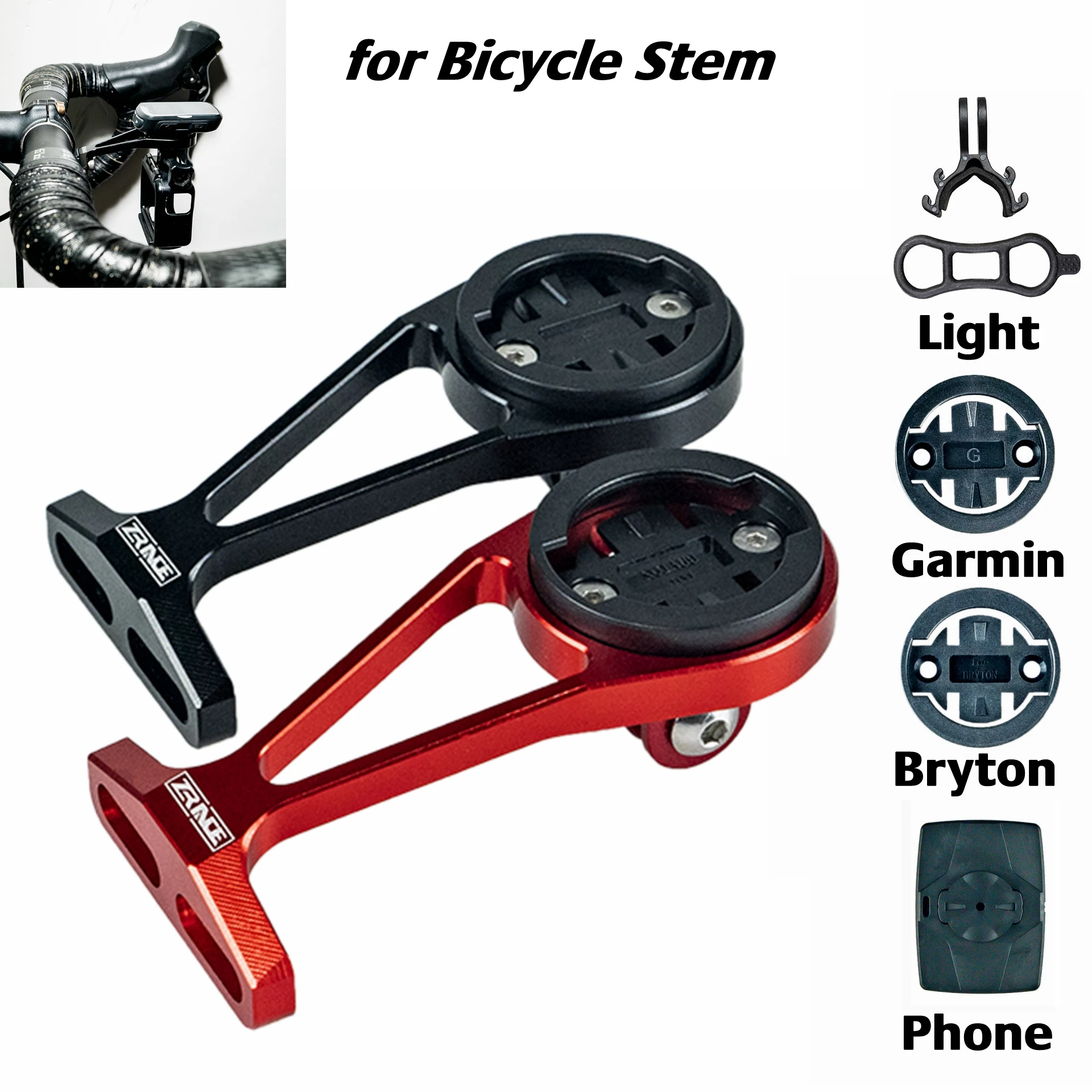 ZRACE Bicycle Computer Out front Mount Holder for integrated handbar/Stem/handbar,iGPSPORT / Garmin/Bryton/GoPro/Mobile phone