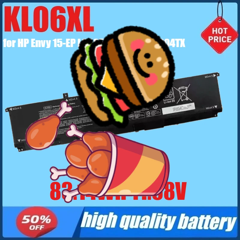 

KL06XL 83.14Wh 11.58V Laptop Battery for HP Envy 15-EP L85853-1C1 15-EP0004TX 15-EP0003NQ L85885-005 HSTNN-IB9M