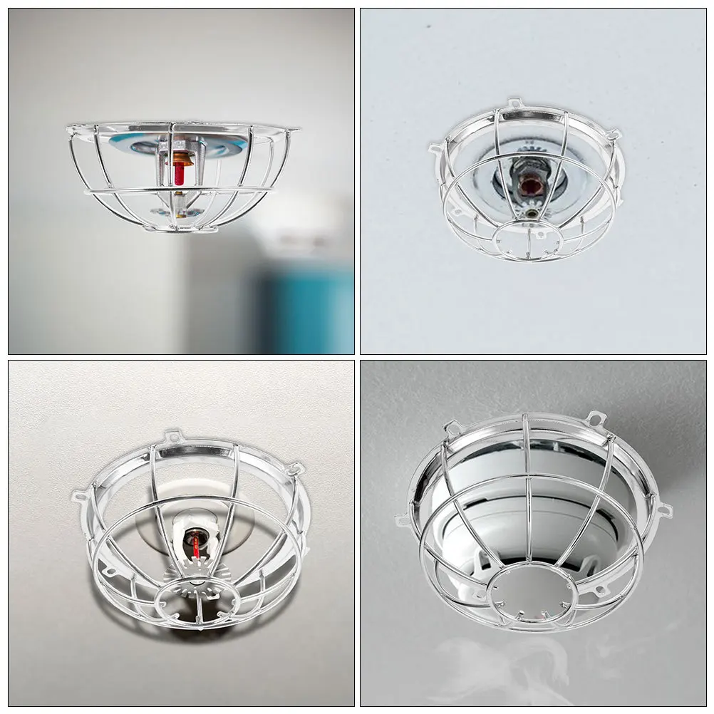 

2Pcs Smoke Guard Cover Iron Protective Shield Durable Easy Install Stylish Design Sprinkler Protector