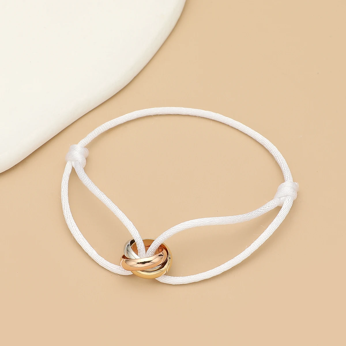Schlichtes, modisches Unisex-Armband, 3, Metall, runder Kreis, Zubehör, verstellbares Herren-Seil-Armband für Frauen, Schmuck, Geschenke