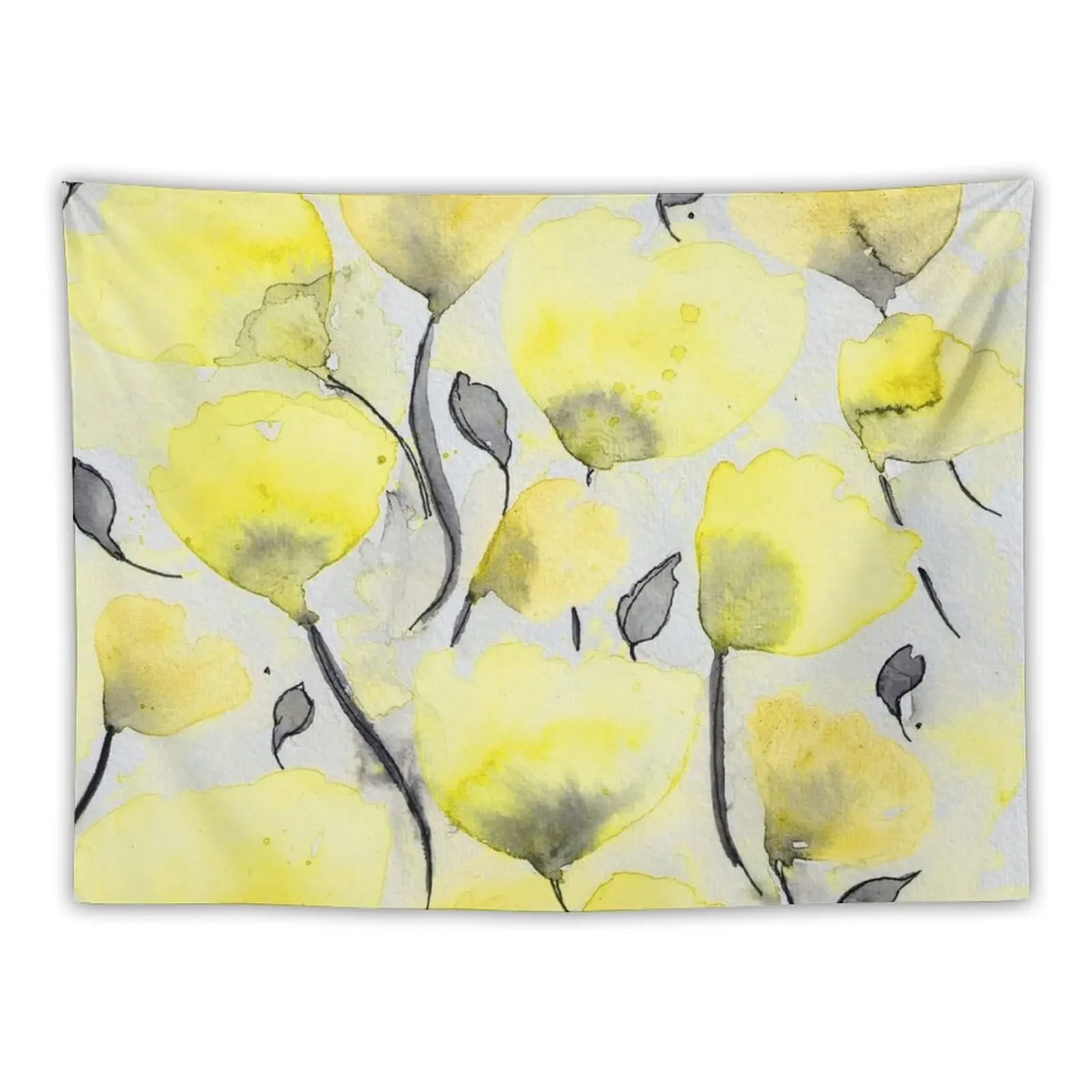 

Abstract Yellow Poppies Tapestry Carpet Wall Aesthetic Decoration Tapestry